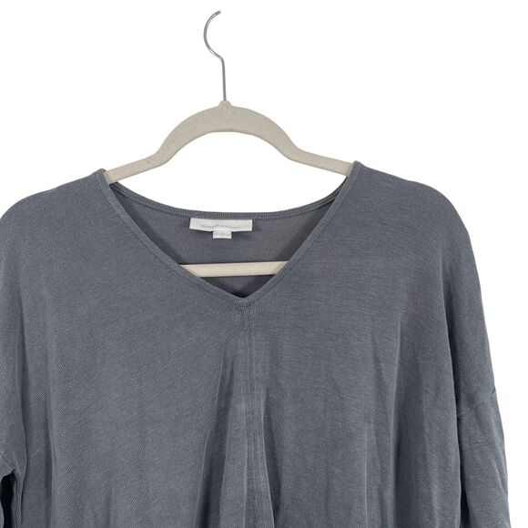 J Jill Pure Jill Sand Washed Grey V-Neck 3/4 Sleeve Blouse Tencel Modal Womens S - Picture 2 of 5